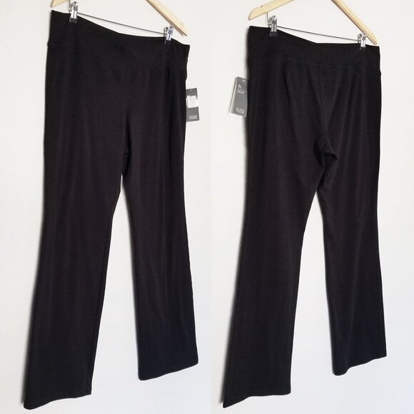 NEW Eileen Fisher Organic Cotton Stretch Jersey V Waist Slim Flared Pull On Pant - Picture 1 of 14